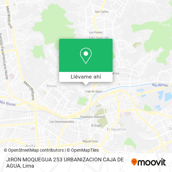 Mapa de JIRON MOQUEGUA 253  URBANIZACION CAJA DE AGUA