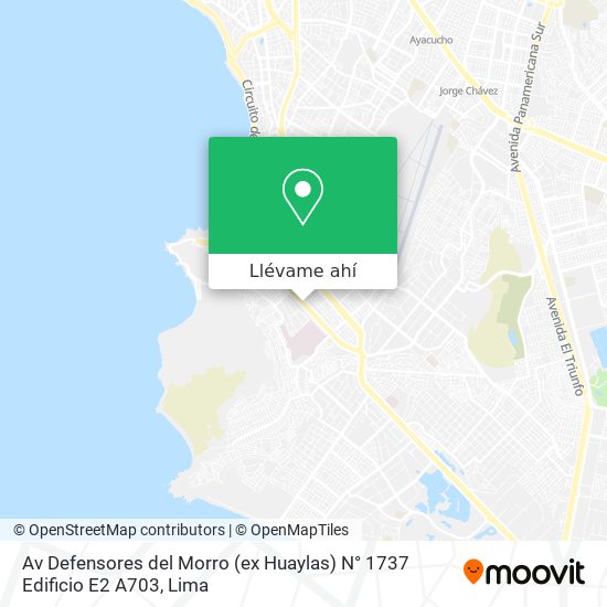 Mapa de Av  Defensores del Morro (ex Huaylas)  N° 1737 Edificio E2 A703