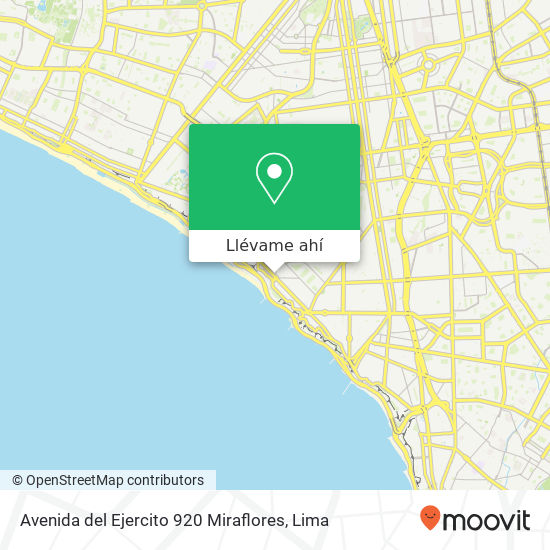 Mapa de Avenida del Ejercito 920 Miraflores
