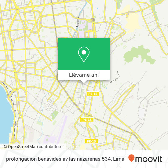 Mapa de prolongacion benavides  av  las nazarenas 534