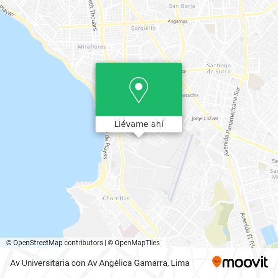 Mapa de Av Universitaria con Av Angélica Gamarra