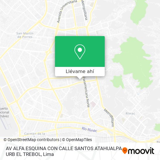 Mapa de AV  ALFA ESQUINA CON CALLE SANTOS ATAHUALPA URB  EL TREBOL