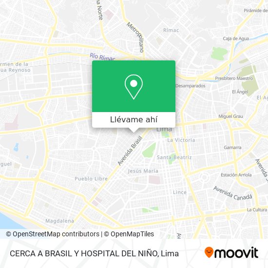 Mapa de CERCA A BRASIL Y HOSPITAL DEL NIÑO