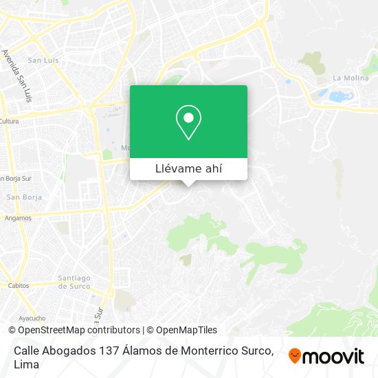 Mapa de Calle Abogados 137  Álamos de Monterrico  Surco