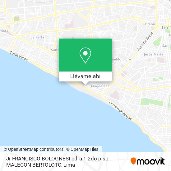 Mapa de Jr FRANCISCO BOLOGNESI cdra 1  2do piso  MALECON BERTOLOTO