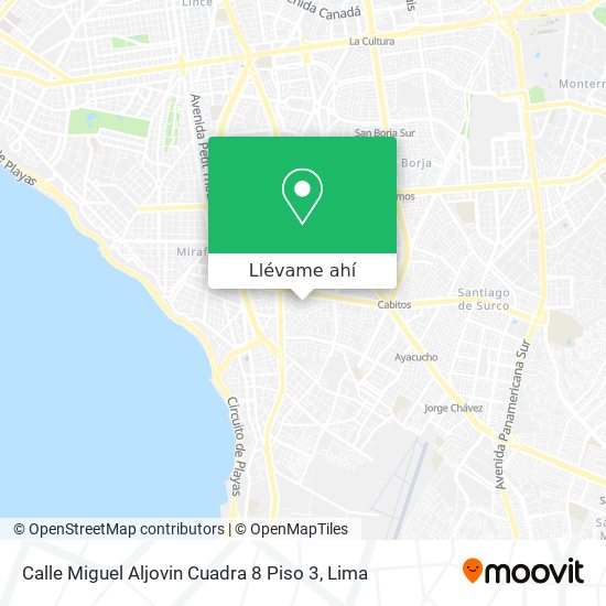 Mapa de Calle Miguel Aljovin Cuadra 8 Piso 3