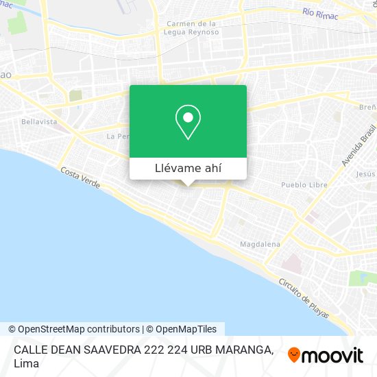Mapa de CALLE DEAN SAAVEDRA 222 224 URB  MARANGA