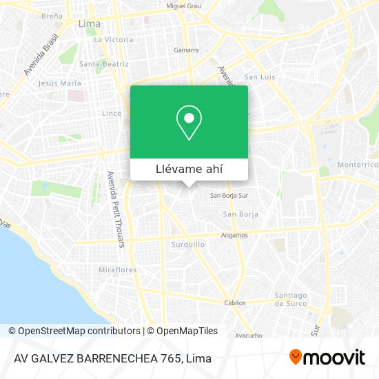 Mapa de AV GALVEZ BARRENECHEA 765