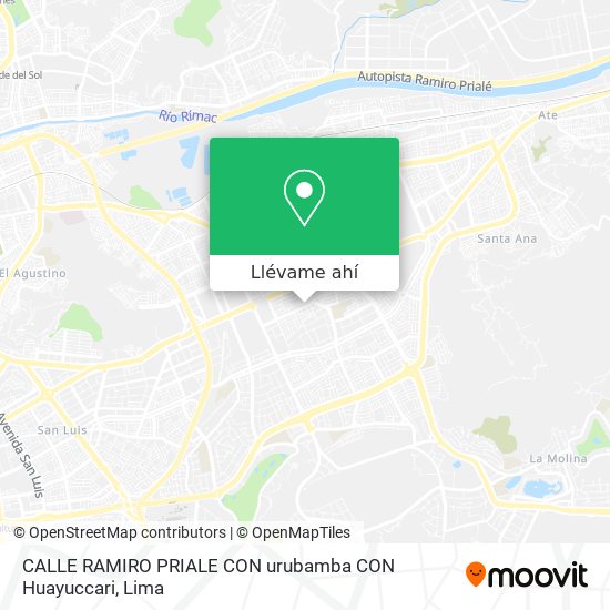 Mapa de CALLE RAMIRO PRIALE CON urubamba CON Huayuccari