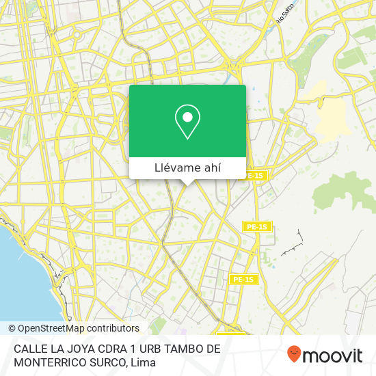 Mapa de CALLE LA JOYA CDRA 1 URB  TAMBO DE MONTERRICO SURCO
