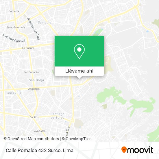 Mapa de Calle Pomalca 432  Surco
