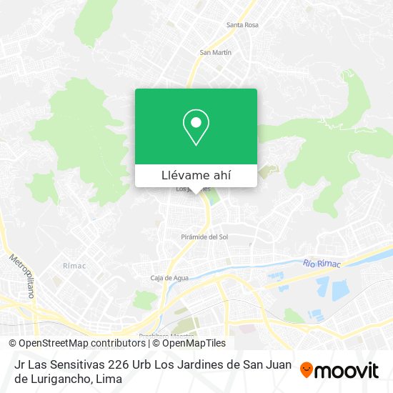 Mapa de Jr  Las Sensitivas 226 Urb  Los Jardines de San Juan de Lurigancho