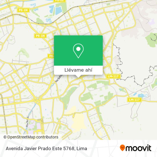 Mapa de Avenida Javier Prado  Este 5768