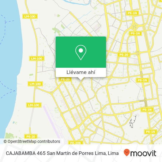 Mapa de CAJABAMBA 465  San Martín de Porres  Lima