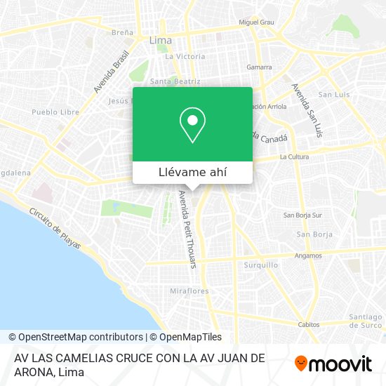 Mapa de AV  LAS CAMELIAS CRUCE CON LA AV  JUAN DE ARONA