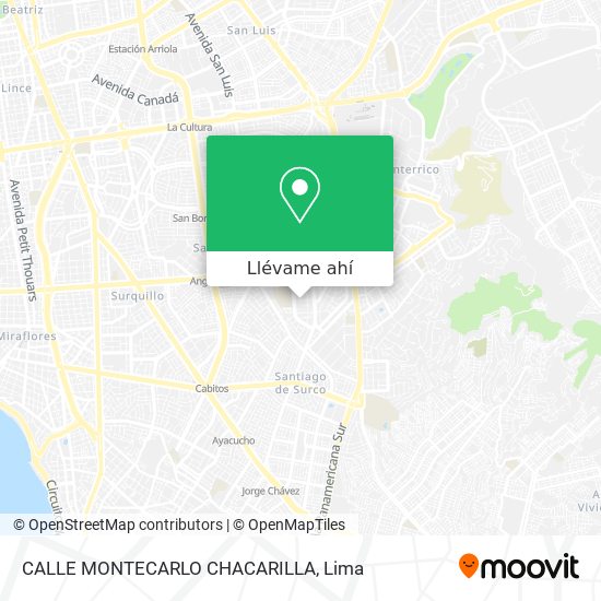Mapa de CALLE MONTECARLO CHACARILLA