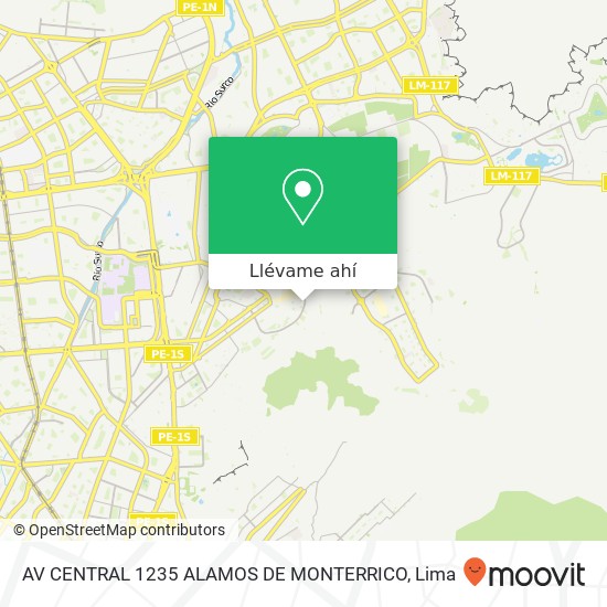 Mapa de AV  CENTRAL 1235  ALAMOS DE MONTERRICO