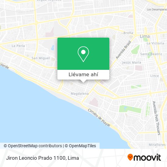 Mapa de Jiron Leoncio Prado 1100