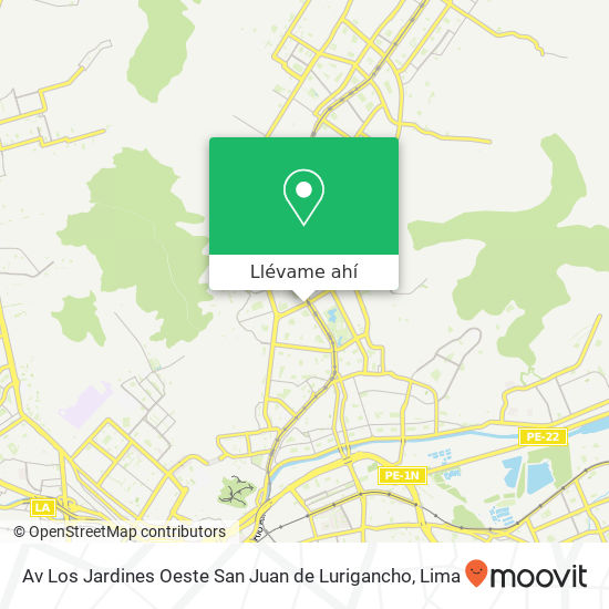 Mapa de Av Los Jardines Oeste San Juan de Lurigancho