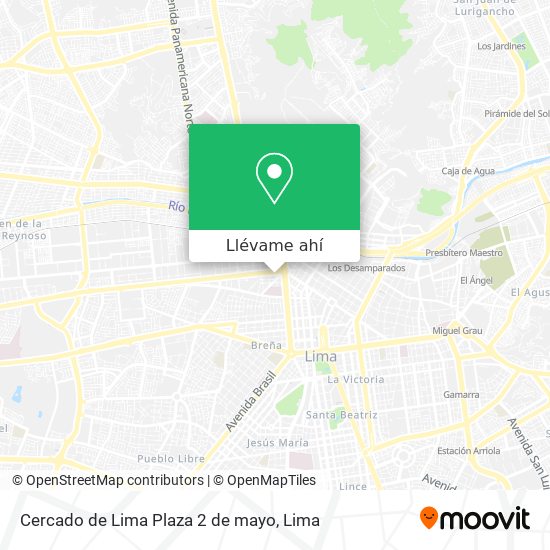Mapa de Cercado de Lima Plaza 2 de mayo