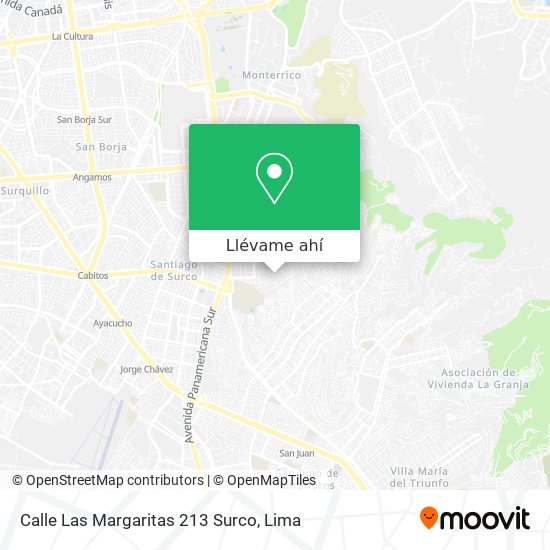 Mapa de Calle Las Margaritas 213  Surco