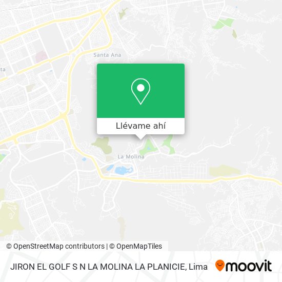 Mapa de JIRON EL GOLF S N LA MOLINA  LA PLANICIE