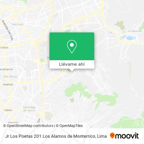 Mapa de Jr  Los Poetas 201 Los Alamos de Monterrico