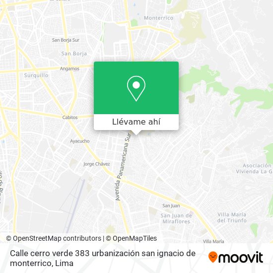 Mapa de Calle cerro verde   383  urbanización san ignacio de monterrico