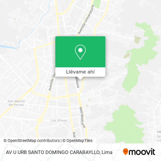 Mapa de AV  U   URB  SANTO DOMINGO   CARABAYLLO