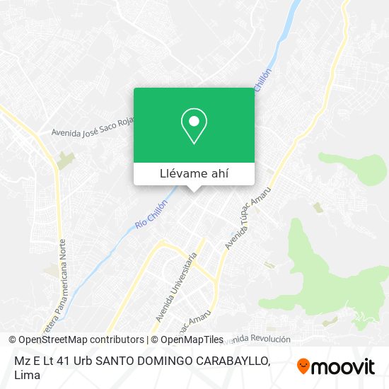 Mapa de Mz E   Lt 41   Urb  SANTO DOMINGO CARABAYLLO