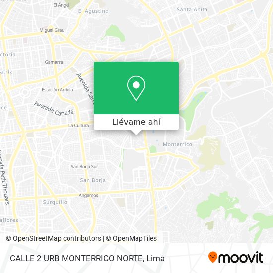 Mapa de CALLE 2   URB  MONTERRICO NORTE