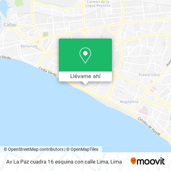 Mapa de Av  La Paz cuadra 16 esquina con calle Lima