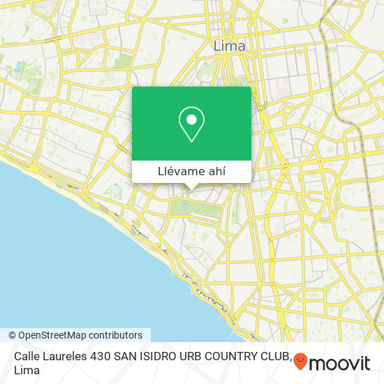 Mapa de Calle Laureles 430   SAN ISIDRO   URB  COUNTRY CLUB