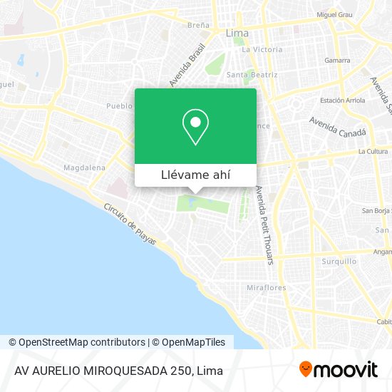 Mapa de AV  AURELIO MIROQUESADA 250