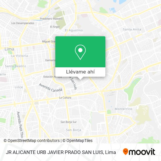 Mapa de JR  ALICANTE URB  JAVIER PRADO SAN LUIS