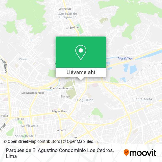 Mapa de Parques de El Agustino Condominio Los Cedros