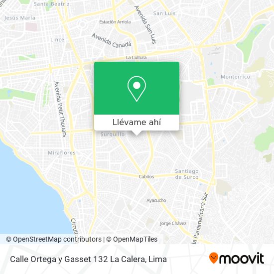 Mapa de Calle Ortega y Gasset 132 La Calera