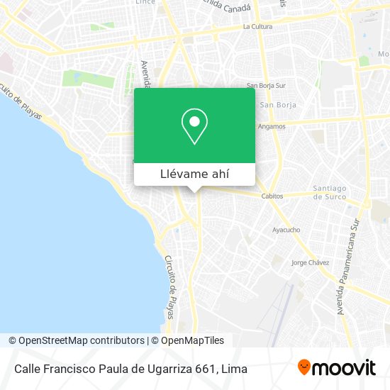 Mapa de Calle Francisco Paula de Ugarriza 661