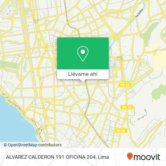 Mapa de ALVAREZ CALDERON 191  OFICINA 204