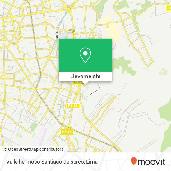 Mapa de Valle hermoso Santiago de surco