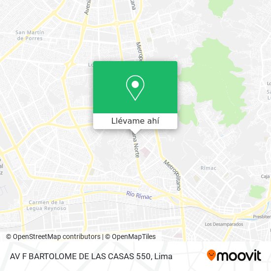 Mapa de AV  F  BARTOLOME DE LAS CASAS 550