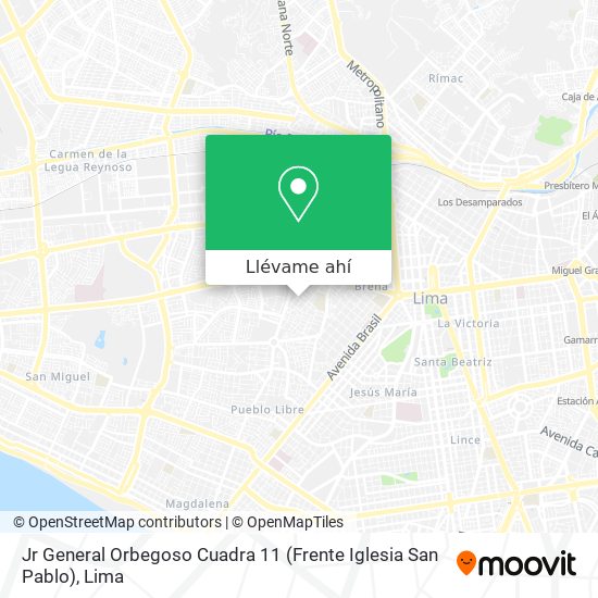 Mapa de Jr  General Orbegoso Cuadra 11 (Frente Iglesia San Pablo)