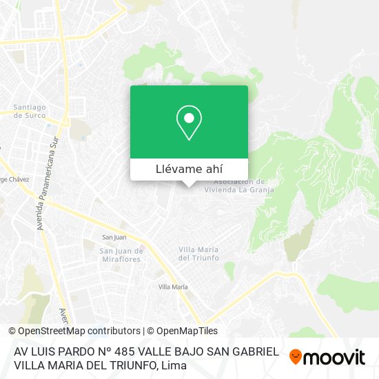 Mapa de AV  LUIS PARDO Nº 485   VALLE BAJO   SAN GABRIEL   VILLA MARIA DEL TRIUNFO