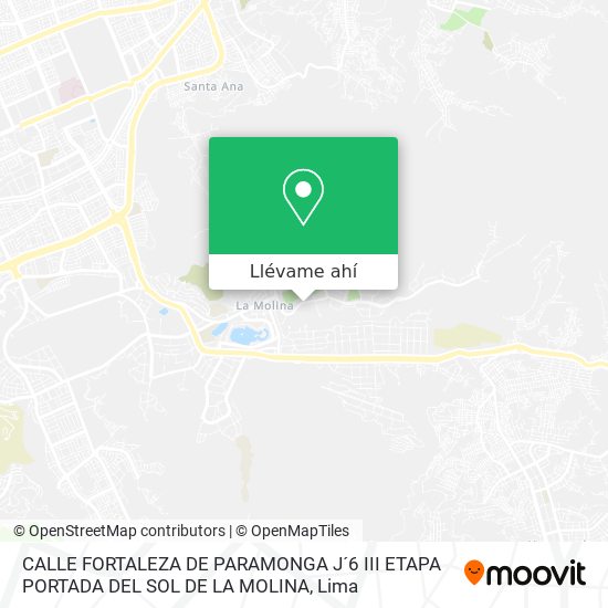 Mapa de CALLE FORTALEZA DE PARAMONGA J´6   III ETAPA PORTADA DEL SOL DE LA MOLINA