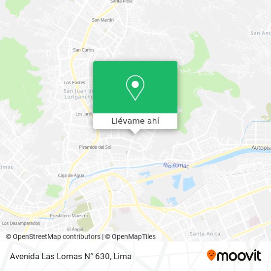 Mapa de Avenida Las Lomas N° 630