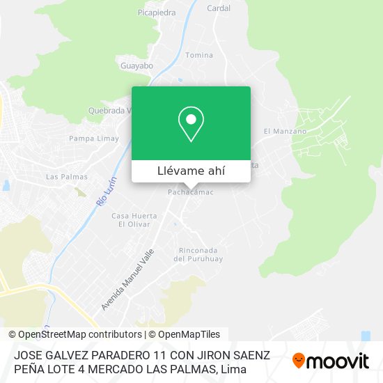 Mapa de JOSE GALVEZ PARADERO 11 CON JIRON SAENZ PEÑA  LOTE 4  MERCADO LAS PALMAS