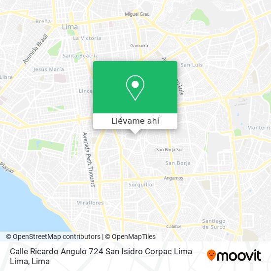 Mapa de Calle Ricardo Angulo 724 San Isidro  Corpac  Lima  Lima