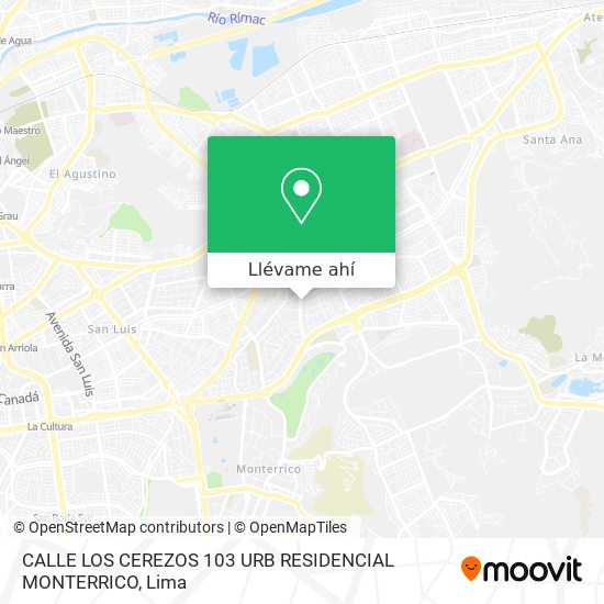 Mapa de CALLE LOS CEREZOS 103 URB RESIDENCIAL MONTERRICO
