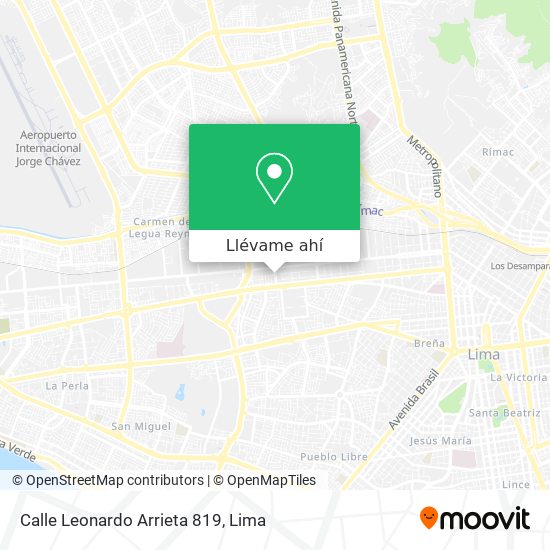 Mapa de Calle Leonardo Arrieta  819