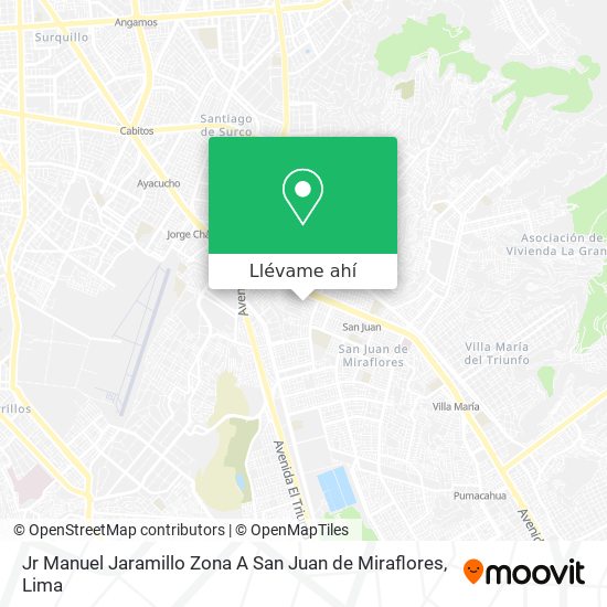 Mapa de Jr  Manuel Jaramillo Zona A San Juan de Miraflores